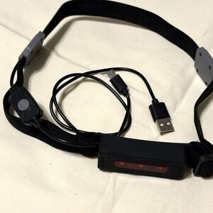 LED USB Rechargeable Headlamp Headband Light Black